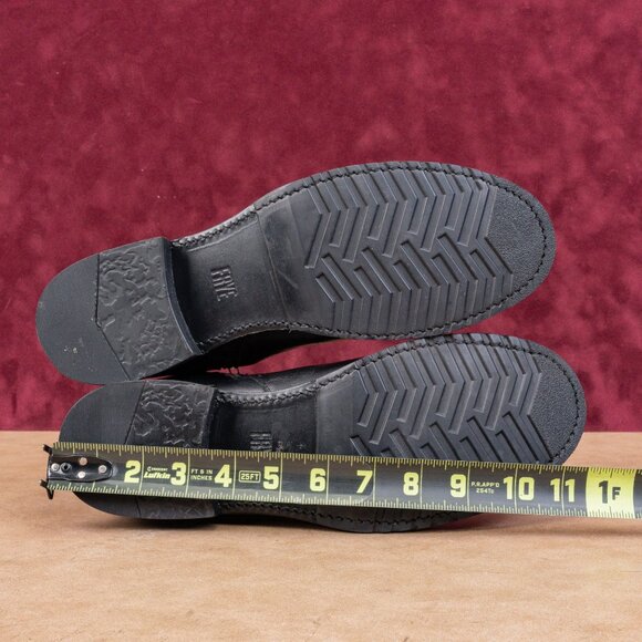 Frye Women Veronica Inside Zip Moto Biker Black Ankle Leather Lug Boots size 11 - Picture 5 of 8